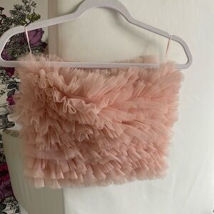 Light pink ruffled tube top